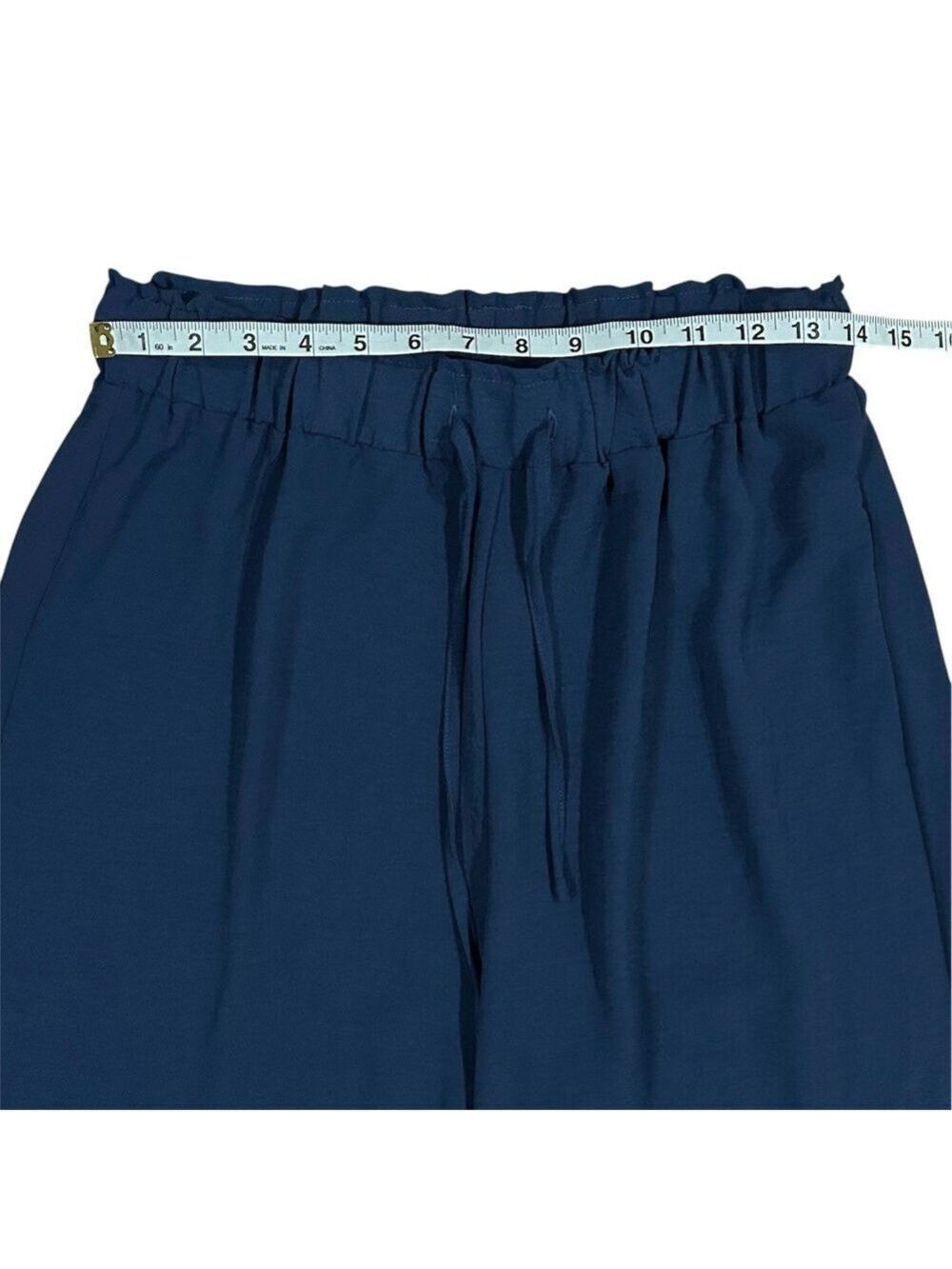 Cupshe Summer Lovin' Drawstring Wide Leg High Rise Coverup Pants Blue Sz Medium - Picture 4 of 11